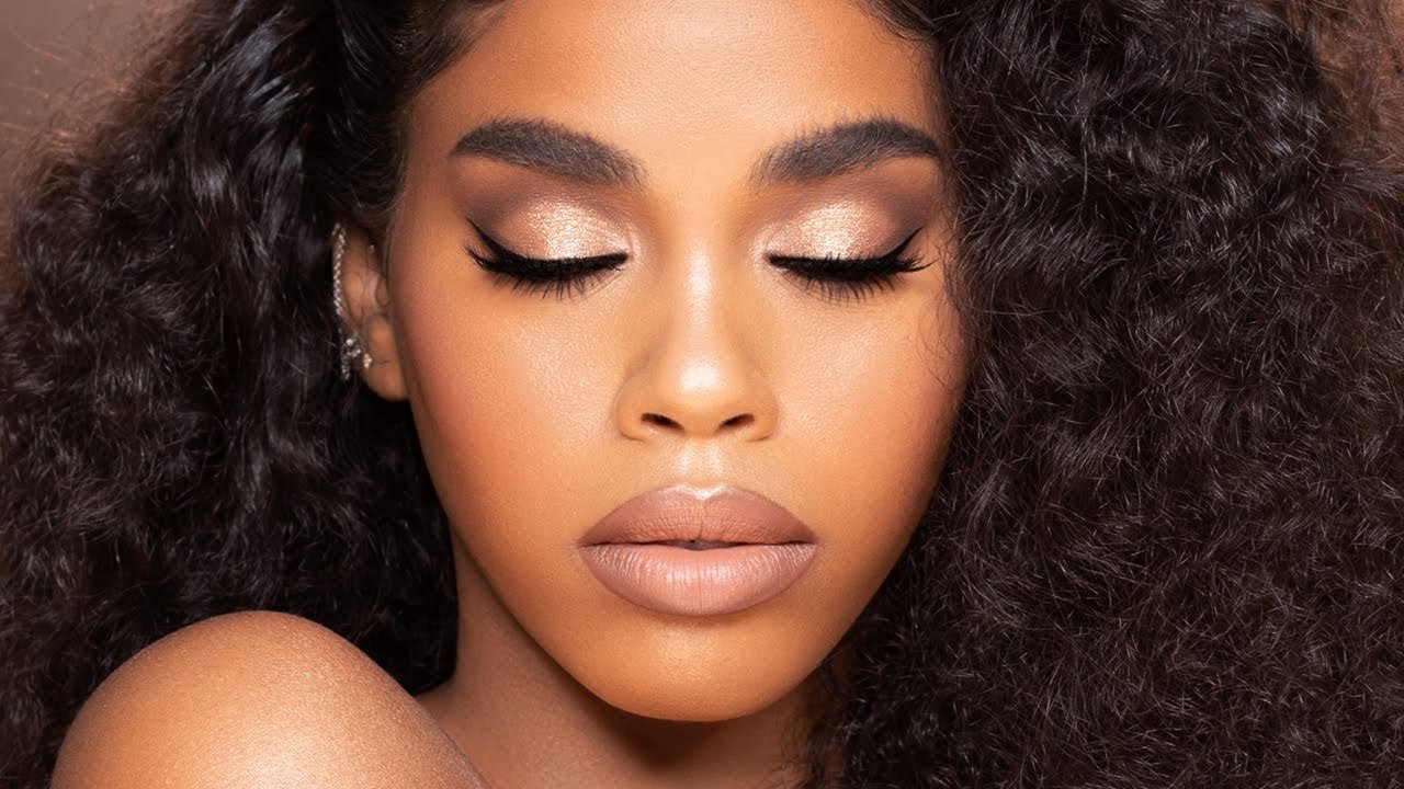 Shimmering Glam Tutorial for Dark Skin Tones Using ND&#39;s Glam Face Palette | Natasha Denona Makeup