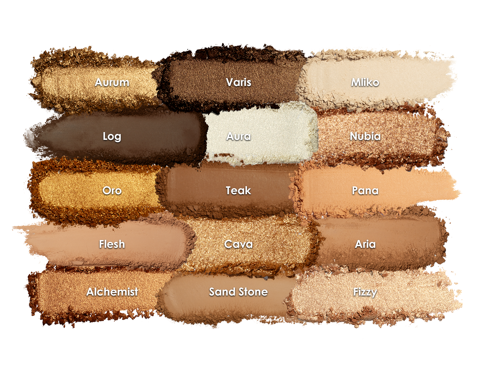 Golden Eyeshadow Palette swatches. Golden Eyeshadow Palette swatches.