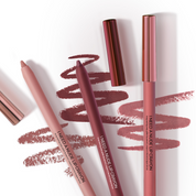 I Need a Nude Lip Crayons and swatches in different shades on a white background.